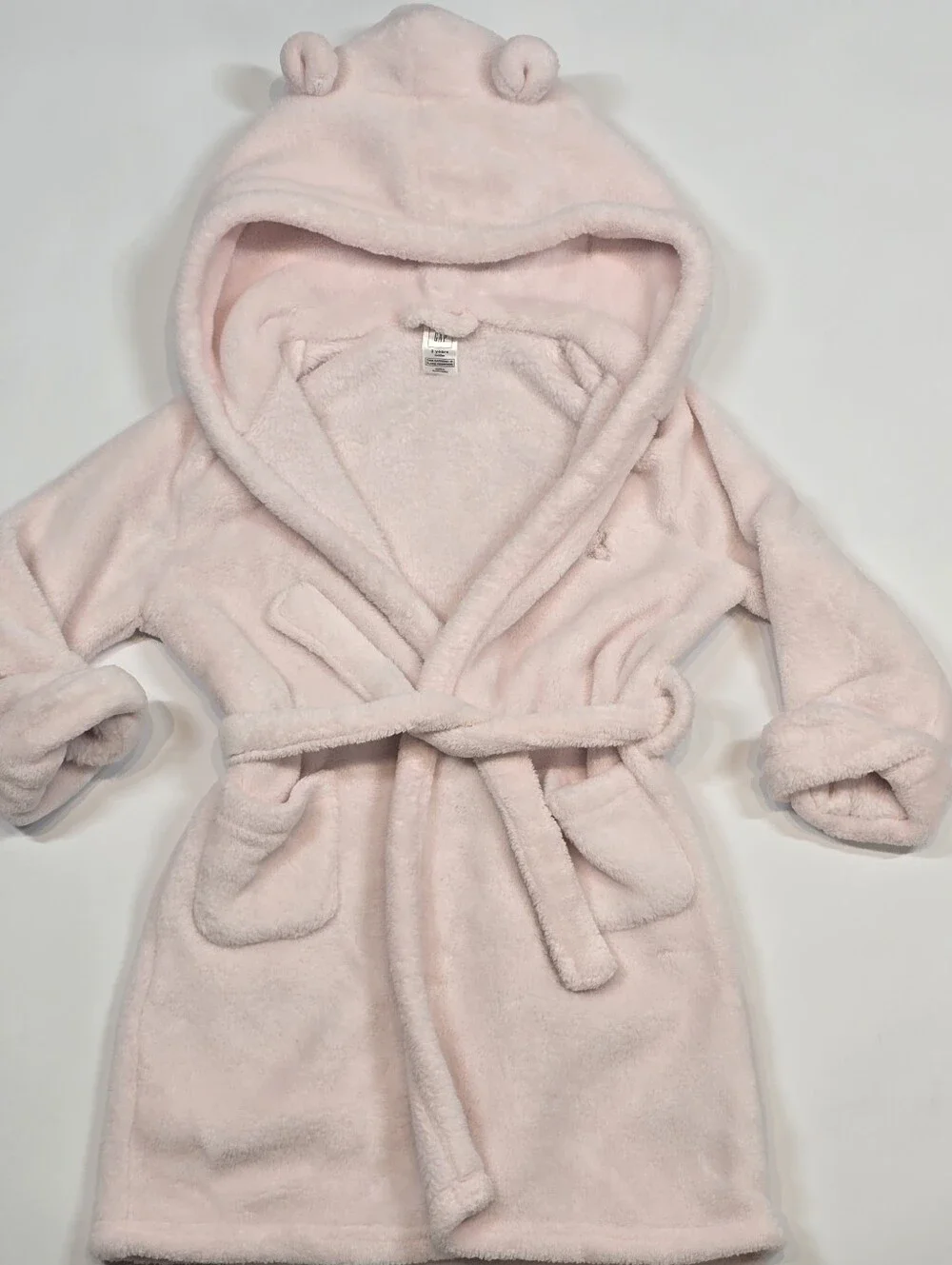 Baby Gap Brennan Bear Blush Pink Hooded Bathrobe